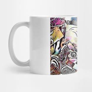 Face in an abstract ornament Mug